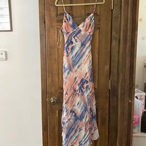 Hello Molly blue and pink tie dye maxi